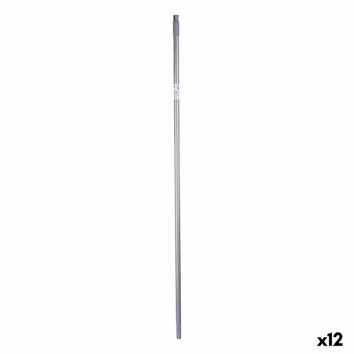 Palo para Escoba 2,3 x 130 x 2,3 cm Gris Metal (12 Unidades) - 1