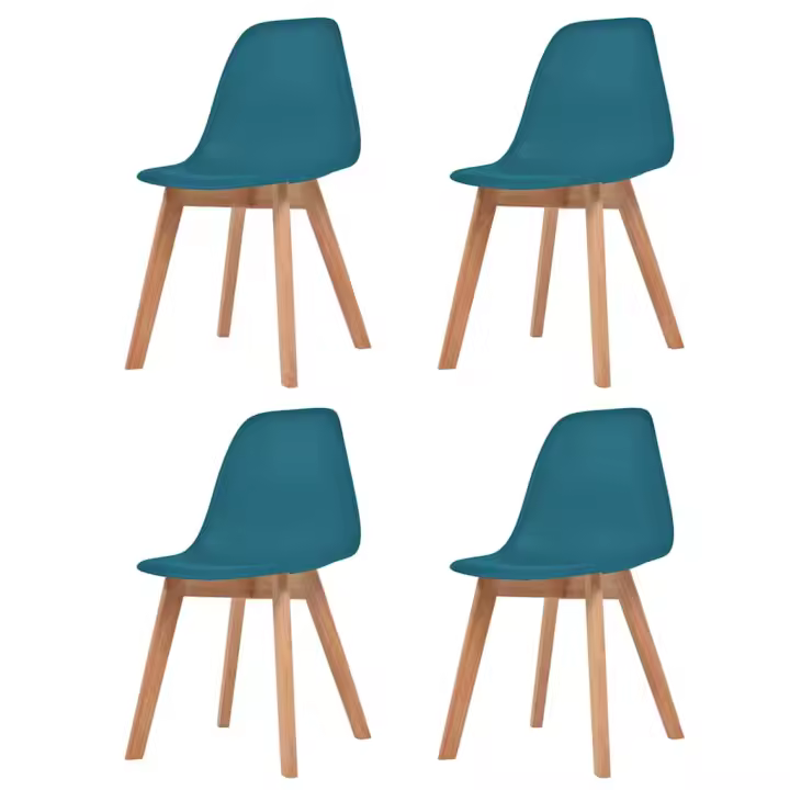vidaXL Sillas de comedor 4 unidades plástico turquesa en color Tuquesa/Negro/Blanco y más | cómodas modernas ergonómicas para comedor cocina salón hogar - 1