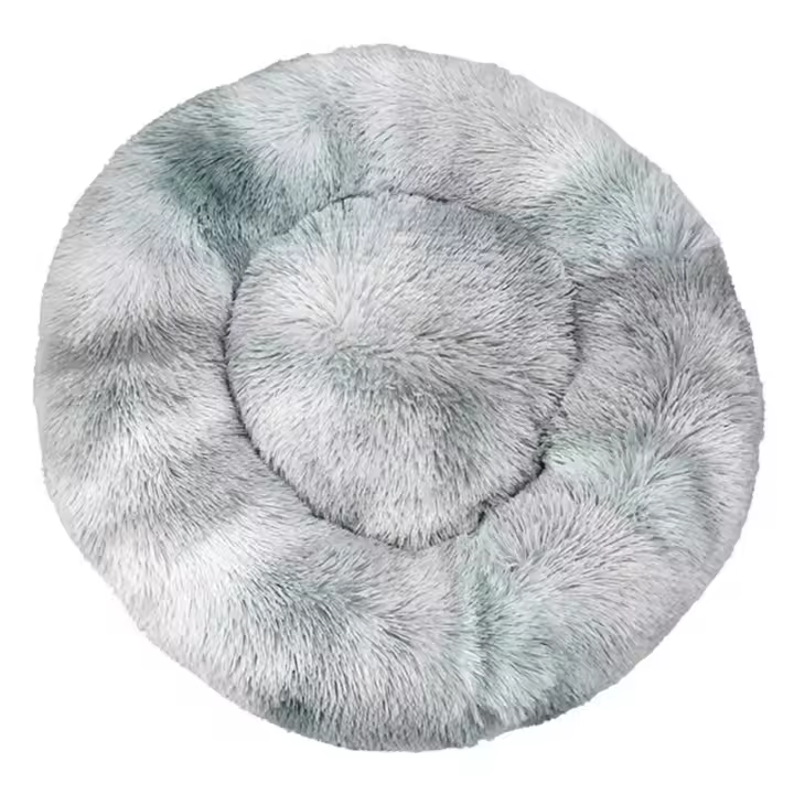 Cama para gatos, cojín suave, lavable para perros y gatos (teñido anudado gris claro, 50 cm), Sunny - 1