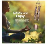 Campana viento metalica jardin musica oro rosa Natures Melody 80 cms Aureole Tunes Afinada.Agradables campanillas - details 4