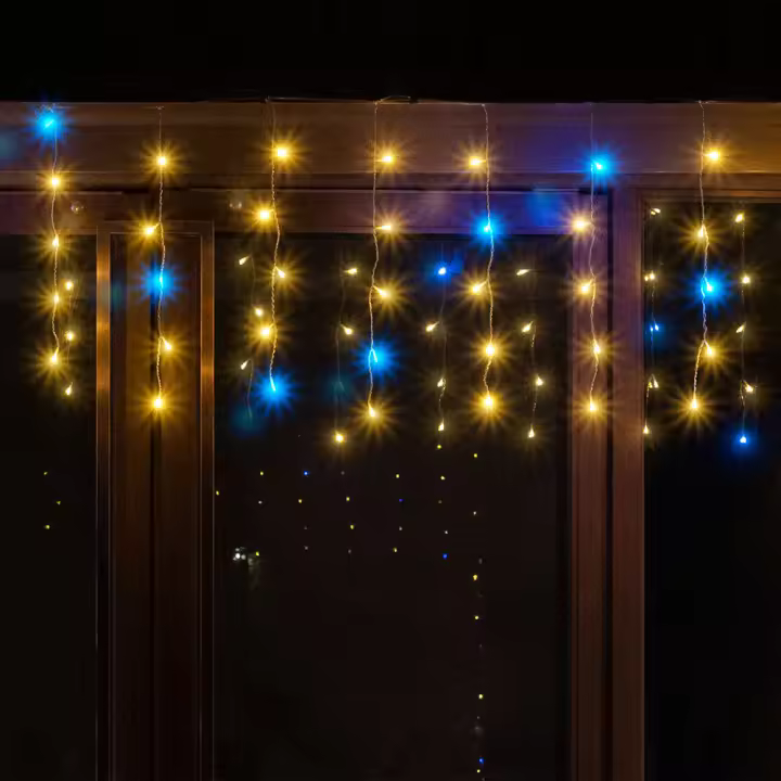 Luces De Cadena LED 12m Para Exterior Decoración De Navidad Fiesta De Año Nuevo Casamiento Patio Jardín Icicle Fairy Garland - 1