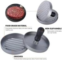 Prensa para hamburguesas antiadherente para hacer hamburguesas con 4 papeles encerados, de aluminio, para cocina, parrilla de barbacoa - details 2