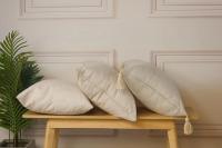 Cubiertas De Cojines De Lino Sólido Con Borlas 18x18 Pulgadas Decorativas Para Sofa Niños Material De Poliéster 100% Estilo Americano - details 5
