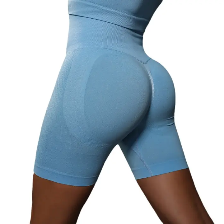 SSITO Pantalones cortos sin Costura para Mujer, pantalones cortos de Yoga with Realce, pantalones cortos de entrenamiento para Gimnasio, pantalones cortos deportivos de High Belt para Fitness, ropa short para Mujer - 1