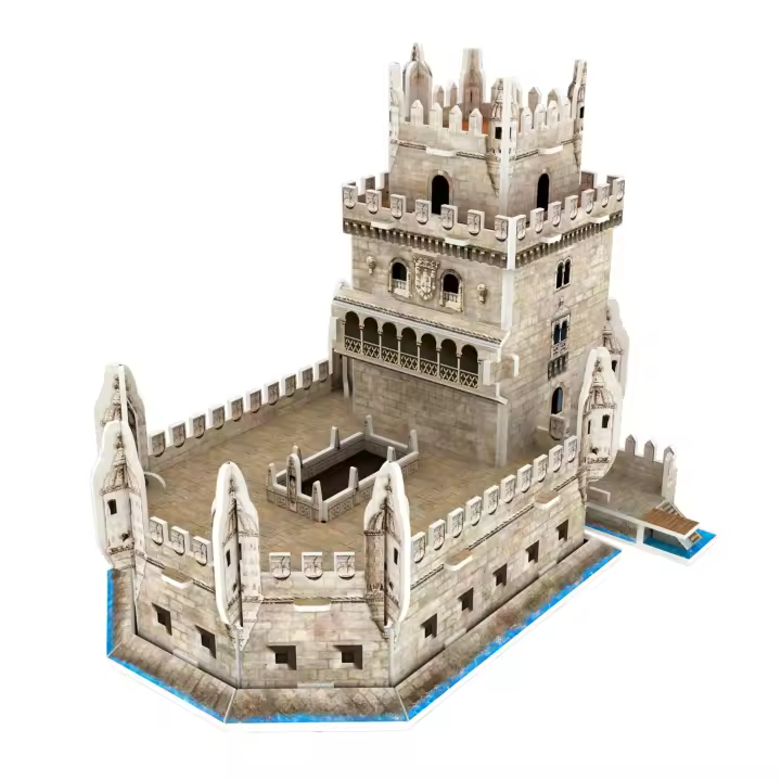 DAM. Puzle 3D de cartón de la Torre de Belém en Lisboa. 26 piezas. 10x15x13cm. - 1