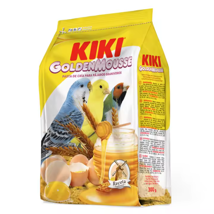 KIKI Golden Mousse 1kg, Pasta de cría para Canarios, Periquitos, Agapornis - 1