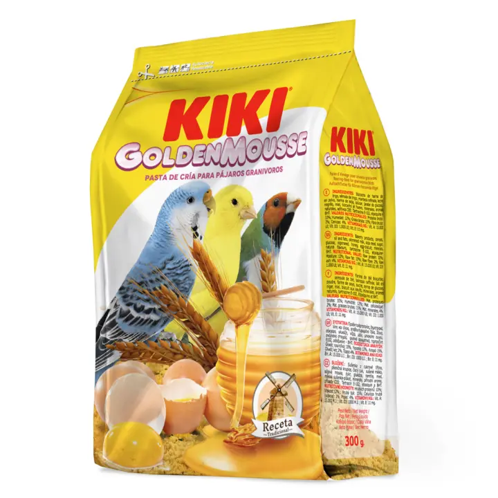 KIKI Golden Mousse 1kg, Pasta de cría para Canarios, Periquitos, Agapornis - 1