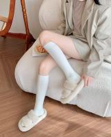 Calcetines Altos De Oveja Para Mujer Estilo Universidad Otoño Invierno Color Sólido Casual Cálido De Lana Y Cashmere Paquete De 2 Pares - details 4