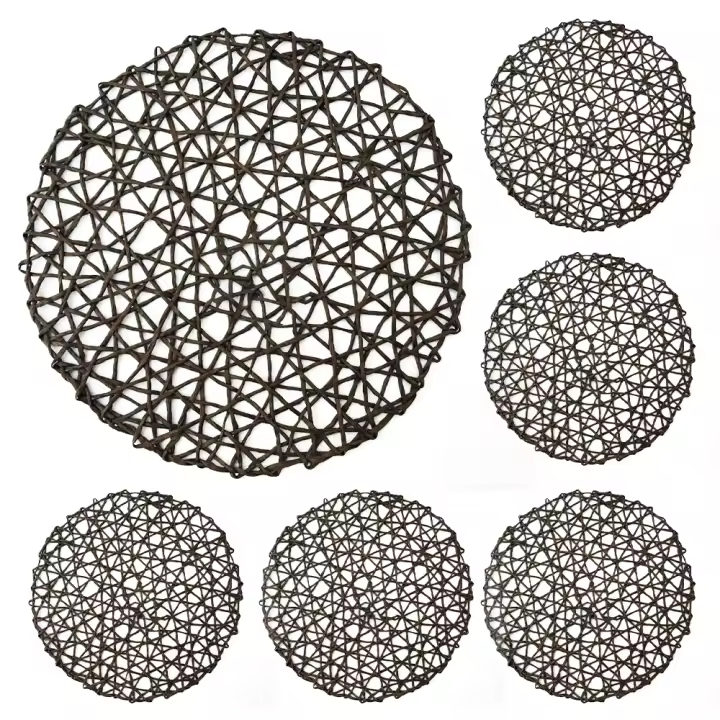 6pcs Alfombra De Papel Para Individual Moderna Estilo Redonda Ultra-Fina Decoración De Mesa Reutilizable Para Comedor - 1