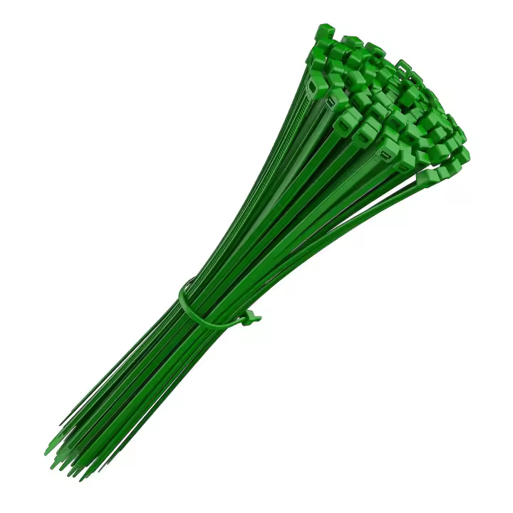 Brida de nailon Rilsan de 200 mm x 4,8 mm, color verde, paquete de 100 unidades - 1