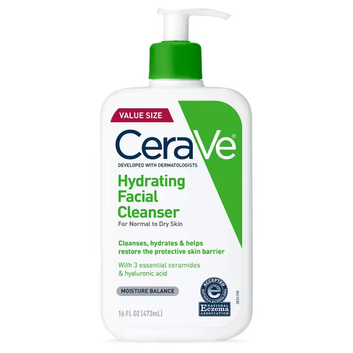 CeraVe - Limpiador facial hidratante de 473 ml para limpieza diaria_ piel seca a normal - 1