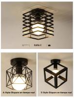 Lámpara De Techo Retro Para Interior Vintage E27 Para Pasillo Corredor Iluminación Decorativa Para Dormitorio Fuente De Aluminio - details 9