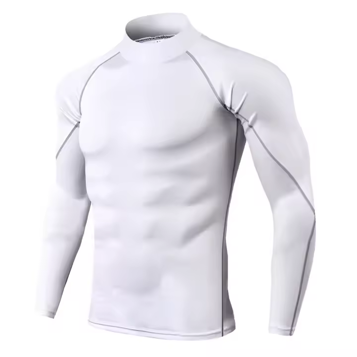 Camiseta Deportiva Para Hombre Secado Rápido Camiseta De Correr Con Manga Larga Compresión Para Gimnasio Fitness Rashguard - 1