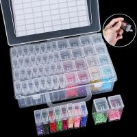 Caja De Almacenamiento Para Bricolaje Zuasnhihua 32/40/42/48/56/64pcs Con Cuentas De Diamante Pendientes Joyería Accesorios Contenedor De Arte - details 0