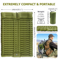 Colchón Doble Para Acampar Autoinflable Con Almohada Matrícula De Viaje Para 2 Personas Tapete De Aire Al Aire Libre - details 10