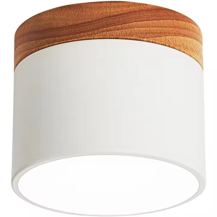 Lámpara De Techo Sólida De Madera Para Entrada Baño Cocina Sala De Estar Iluminación LED Superficie Montada Moderna - 1