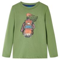 Camiseta infantil de manga larga color 128 en color Ocre/Caqui - details 1