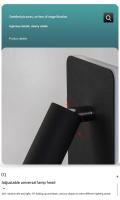Lámpara de pared led Luz Lectura cabina con interruptor Puerto Carga USB dormitorio iluminación del humor proyector ajustable (3W 3000K + 9 6000K) Negro - details 2