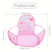 Castillo De Princesa Rosa Para Niñas Casa De Juegos Con Piscina De Bolas Plegable Decoración Para Habitación De Niños Juguete Educativo Para Edades 0-12 Años - details 3