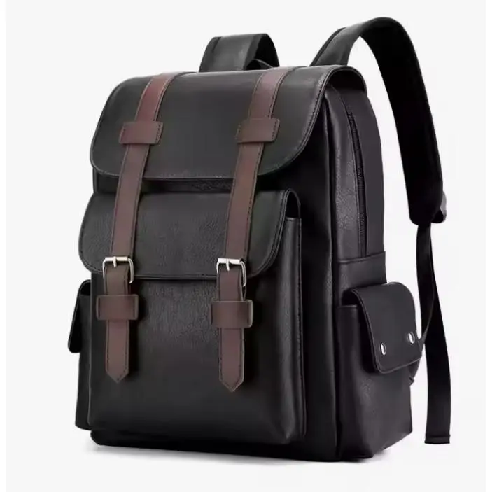 ER Mochila de hombre de cuero impermeable para hombre, Bolso Retro informal de gran capacidad para portátil de negocios para estudiantes, mochila Escolar de viaje, fashion - 1