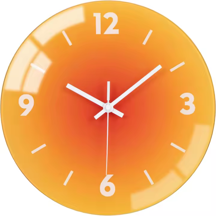 Reloj de pared sin tictac, silencioso, moderno, 30 cm, cuarzo, grande, funciona con pilas, fácil de leer para habitaciones, hogar, cocina, dormitorio, oficina, escuela (naranja) cb1.d - 1