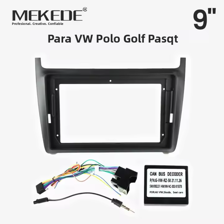 Marco De Radio Para Coche MEKEDE 9 Pulgadas Para VW Volkswagen Polo 5 Golf Passat Estilo Sedán Panel De Estéreo Instalación Accesorio Para Tablero - 1