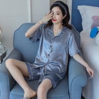 Conjunto De Pijamas De Seda Para Mujer 2 Piezas Camisola Y Shorts Estilo Elegante Sin Mangas Para Verano Dormir Y Descansar - details 22