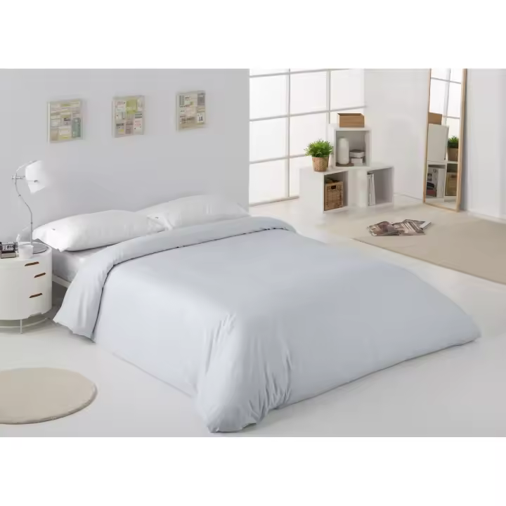 FUNDA NORDICA de algodón peinado color perla - Cama de 90 (1 pieza) - 100% algodón - 200 hilos. Gramage: 125 - Fijalo - 1