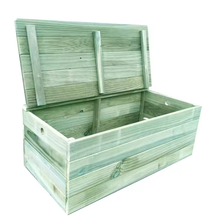 Baúl de Madera Tratado para Exterior o Interior - Almacenamiento Funcional - VidaHuerto - 1