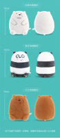 Muñeco De Peluche Original De 14 Pulgadas De We Bare Bears Grizzly Panda Ice Bear Juguete Suave De Peluche Cojín Figuras Regalos Para Todas Las Edades - details 0