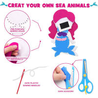 Kit De Costura Para Niños Con Animales Marinos Kit De Manualidades Para Crear Peluches De Lana Herramientas Educativas Para Crear Ornamentos - details 4
