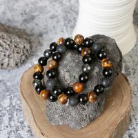 Pulsera de triple protección, Ojo de Tigre, obsidiana negra, hematita para protección y sanación de equilibrio - details 3