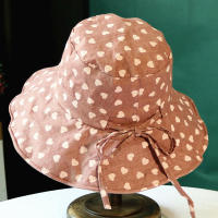 Sombrero Para Mujer Verano Impresión De Amor Gran Alas Protección Solar Algodón Y Lino Plegable Sombrero De Pescador - details 5