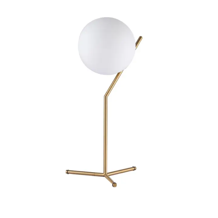 ALPINALUZ Lámpara de Mesa Bola de Cristal Y Aluminio Dorado: Iluminación Nocturna para Dormitorios y Salas de Estar E27 - 1