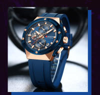 Reloj Deportivo Multifuncional CURREN Moda Con Correa De Silicona Y Dial Luminoso Manos Luminosas Cronógrafo De Cuarzo Diseño Creativo Resistente Al Agua - details 1