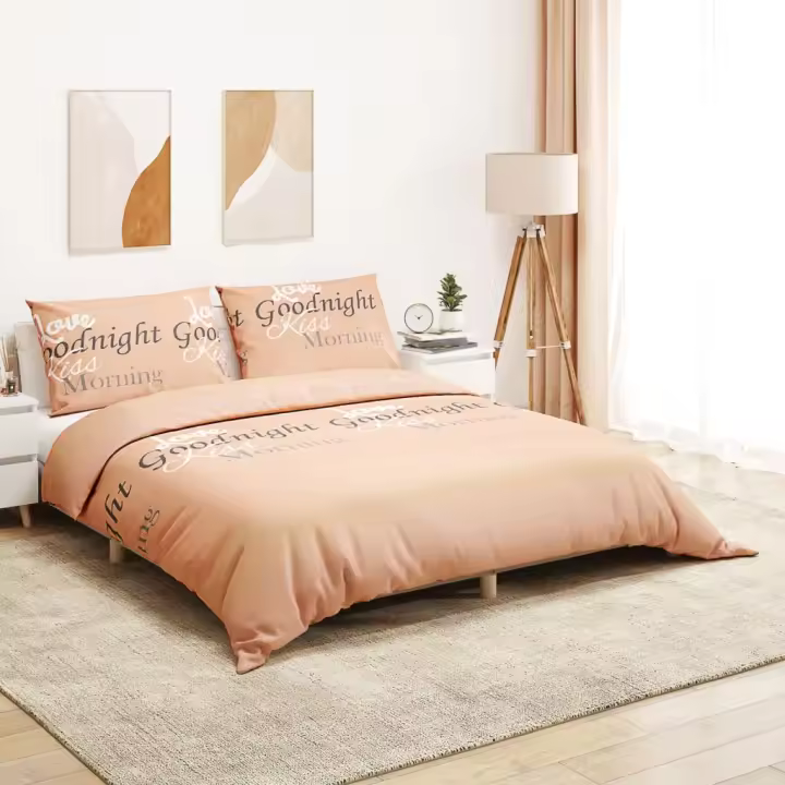 vidaXL Juego de Funda Nórdica Sábana Ropa Cama Algodón 200x200 cm Color Blanco y marrón,  Gris,  Multicolor y mas - 1