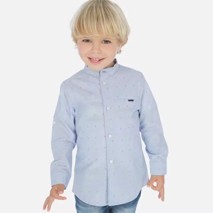 camisa mayoral manga larga cuello mao modelo 3174 - 1