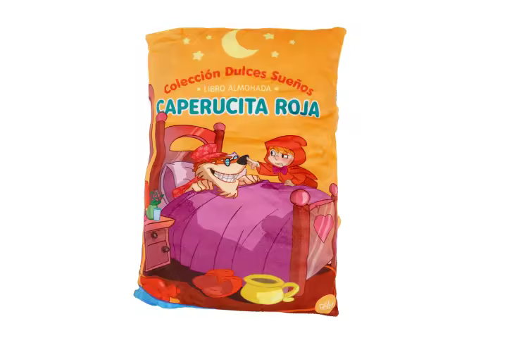 Cuento almohada de tela, realizado en material esponjoso, suave y fácil de lavar, medidas 29 x 38 x 9 centímetros, 9 paginas mullidas a  todo color con, ilustraciones originales,,5 titulos diferentes a elegir , las primeras lecturas para sus hijos, Daly - 1