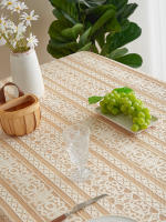 Mantel Rectangular De Lazo Beige Con Estampado De Rayas Y Borlas Colgantes Para Sala De Estar Y Dormitorio Uso En Mesa De Café - details 8