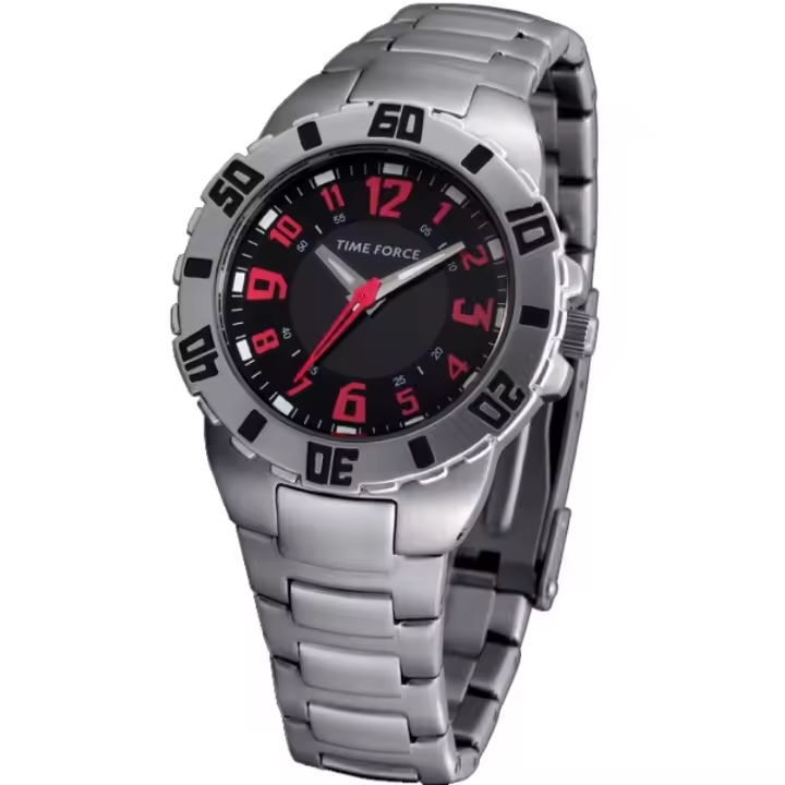 Time Force Tf3186b01m  Reloj Para Para Chico Color Plateado - 1