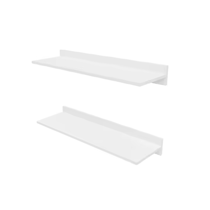 Buyqualia Kit de 2 estanterías de Pared, Color Blanco Nieve - 1