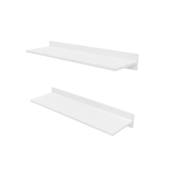 Buyqualia Kit de 2 estanterías de Pared, Color Blanco Nieve - 1