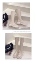Botas Largas Para Mujer Con Forro Polar Zapatos De Caballero De Otoño E Invierno Européicos Y Americanos Talla 42 - details 13