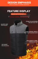 Chaleco Calentado Para Hombres Y Mujeres Tamaño 6XL Chaqueta Eléctrica USB Calentador Corporal Térmico Para Invierno Motorista - details 4