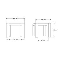 Mesa de Comedor Compacta 80x80 cm Blanco y Roble CASA basics - details 3