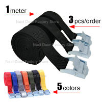 3pcs Cinturones De Carga De 1 Metro Con Hebilla Metálica De Libera Rápida Para Rack De Techo De Coche Motocicleta Bicicleta Cinta De Atado De Remolque En Colores Negro Rojo Verde Azul Naranja - details 0