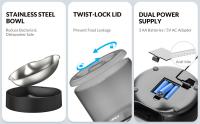 Comedero Gato Automatico+2.2 Fuente para Gatos - 5G/2.4G WiFi Dispensador Comida Gatos - Comedero Automatico Gato Conectar App - Alimentación a Distancia - 1-10 Comidas al Día - 10s Voz - Doble Alimentación - 4L - details 18