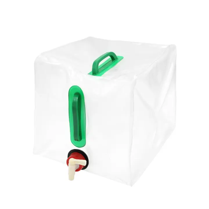 Bolsa de agua portátil y transparente, de plástico, plegable, para exteriores, de 20 l, gran capacidad, ideal para deportes, camping, pesca, senderismo y picnic (20 l) - 1