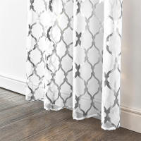 2 Piezas De Cortinas Sheer Con Patrón Geométrico Para Decoración De Sala De Estar Y Dormitorio Material De Poliéster 100% - details 6
