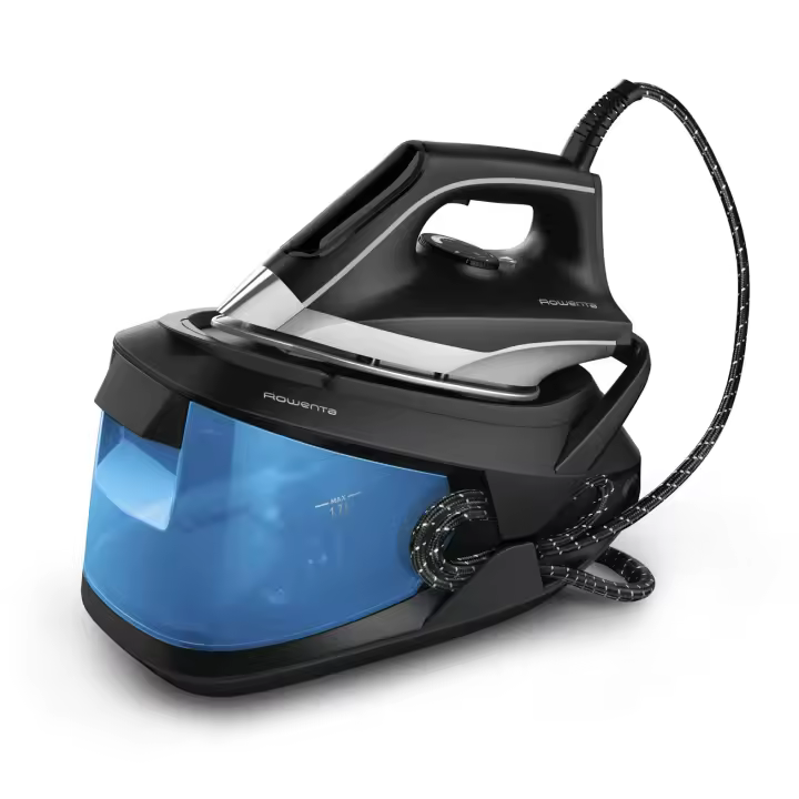 Rowenta Turbosteam Centro de Planchado, Presión de Bombeo Intensa de 6,5 Bares, Golpe de vapor de 350 g/min, Depósito de Agua Extraíble de 1,7 l, Suela Antiarañazos de Alta Calidad, Fácil Mantenimiento, Modo Ecológico VR8320F0 - 1